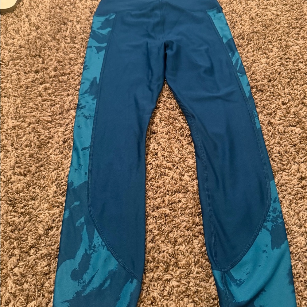 Under Armour Teal Blue Girls' Athletic Leggings - Picture 2 of 3